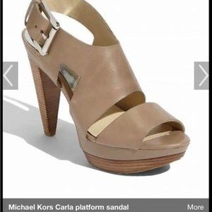 Michael Kors Karla Platform Sandals Camel - Size 8